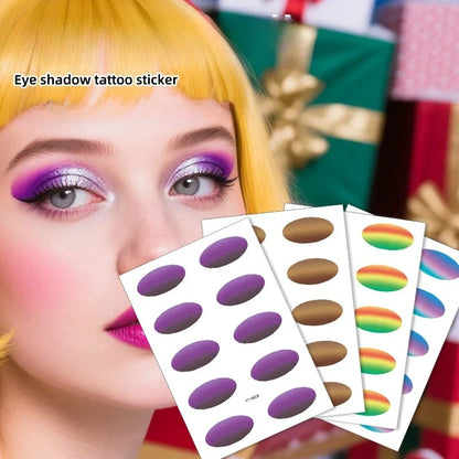 Disposable Temporary Eyeshadow Tattoo Stickers Waterproof DIY Flash Eyeshadow Eyeliner Face Sticker Stage Party Makeup Tool