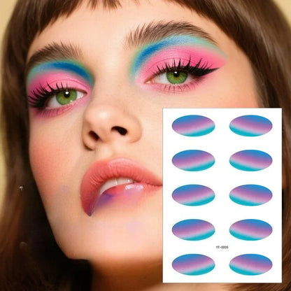 Disposable Temporary Eyeshadow Tattoo Stickers Waterproof DIY Flash Eyeshadow Eyeliner Face Sticker Stage Party Makeup Tool